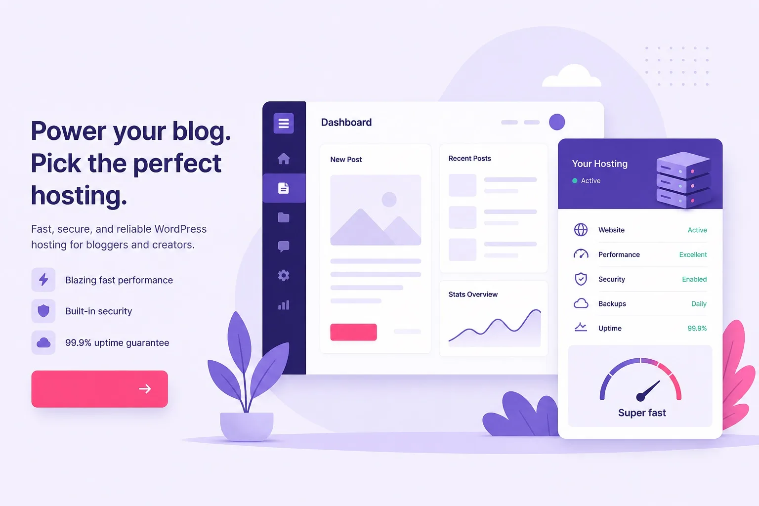 Buy WordPress hosting for a blog on Hostinger plan comparison cover guide