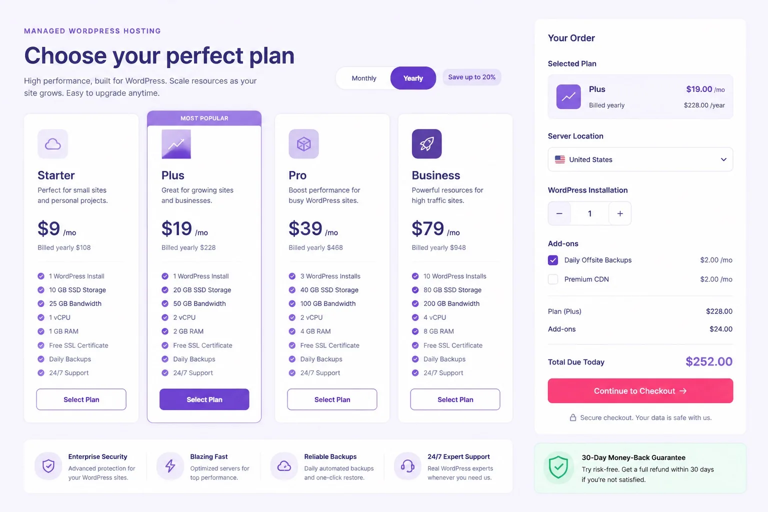 Cloudways WordPress hosting pricing and server plan selection