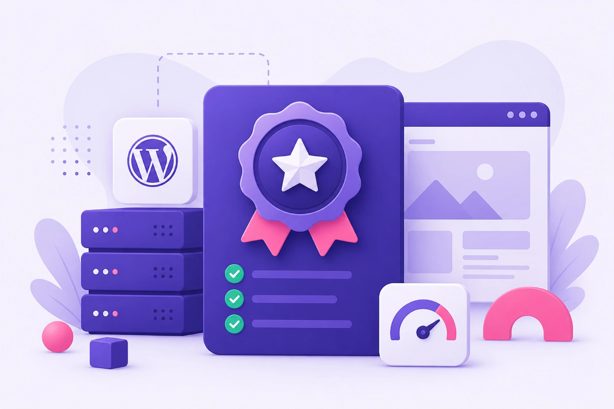 Hostinger Premium WordPress hosting plan overview shown on a purple themed dashboard panel
