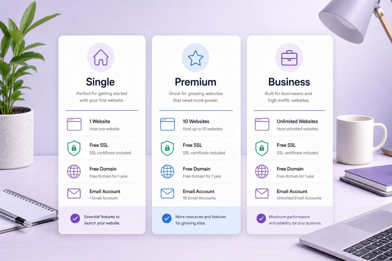 Hostinger WordPress hosting plans compare Single Premium and Business