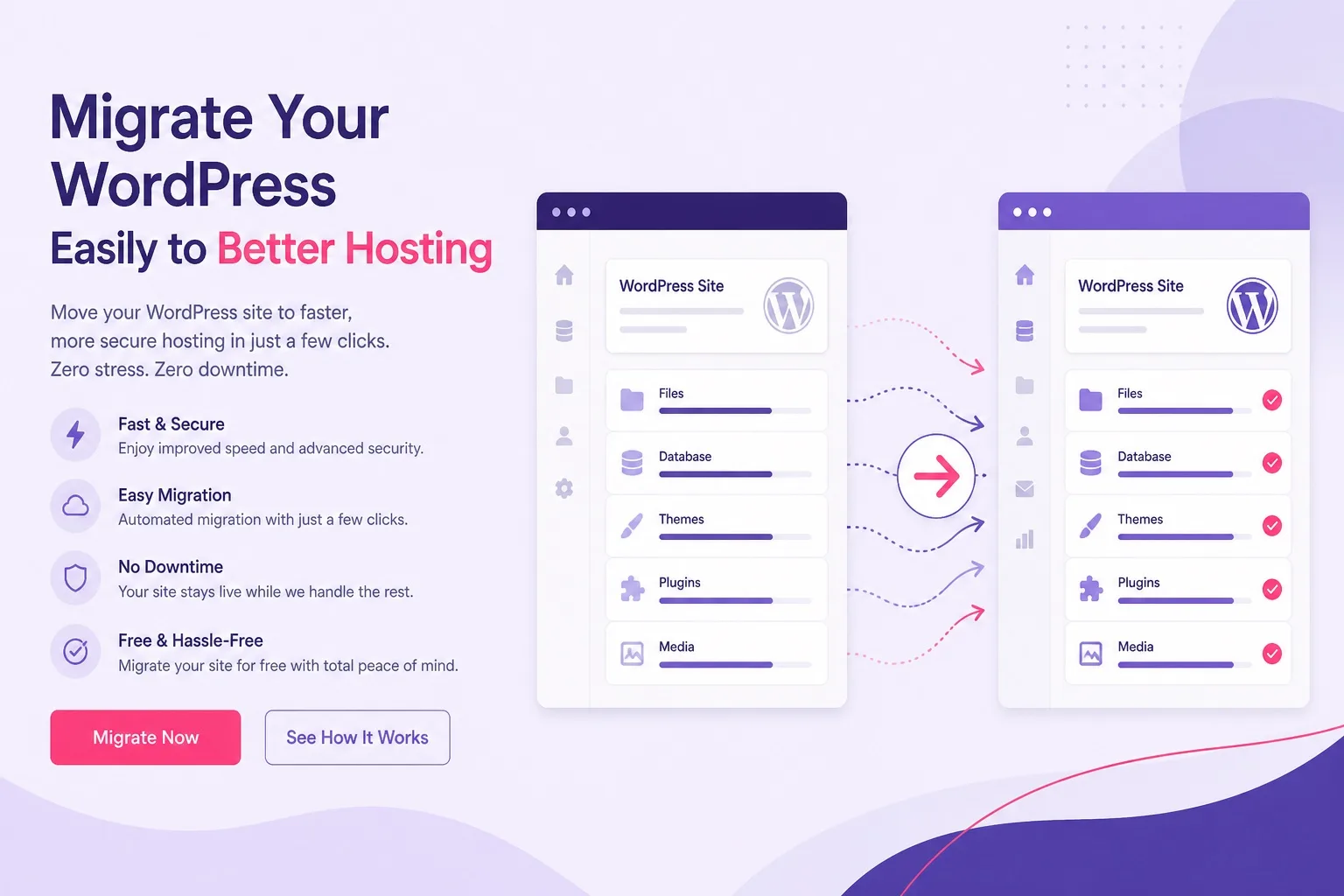 Migrate WordPress to Hostinger free migration steps cover illustration