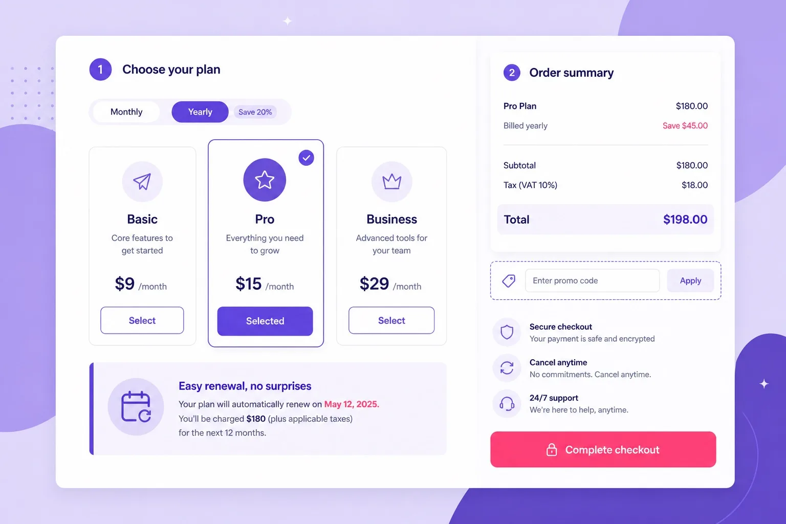 Hostinger checkout checklist for Premium Business or Cloud multi site WordPress web hosting