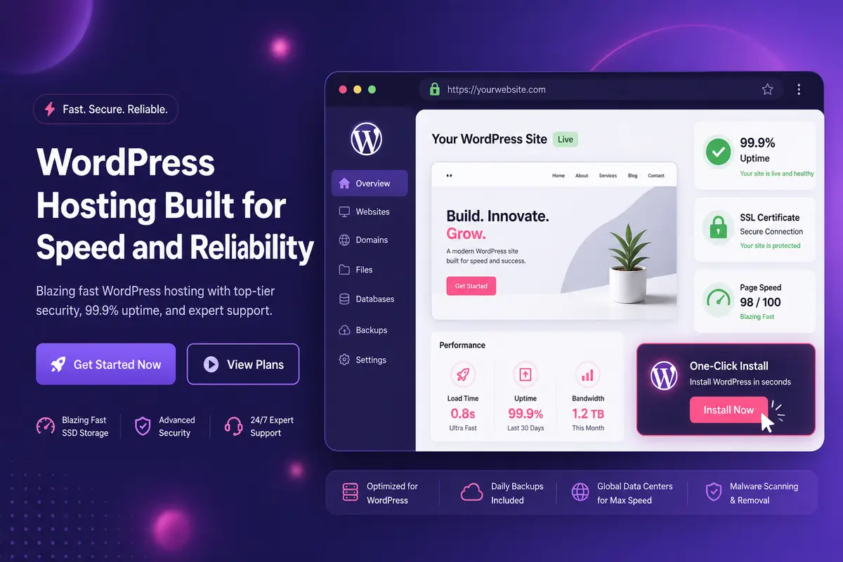 WordPress hosting with Hostinger platform overview for fast websites